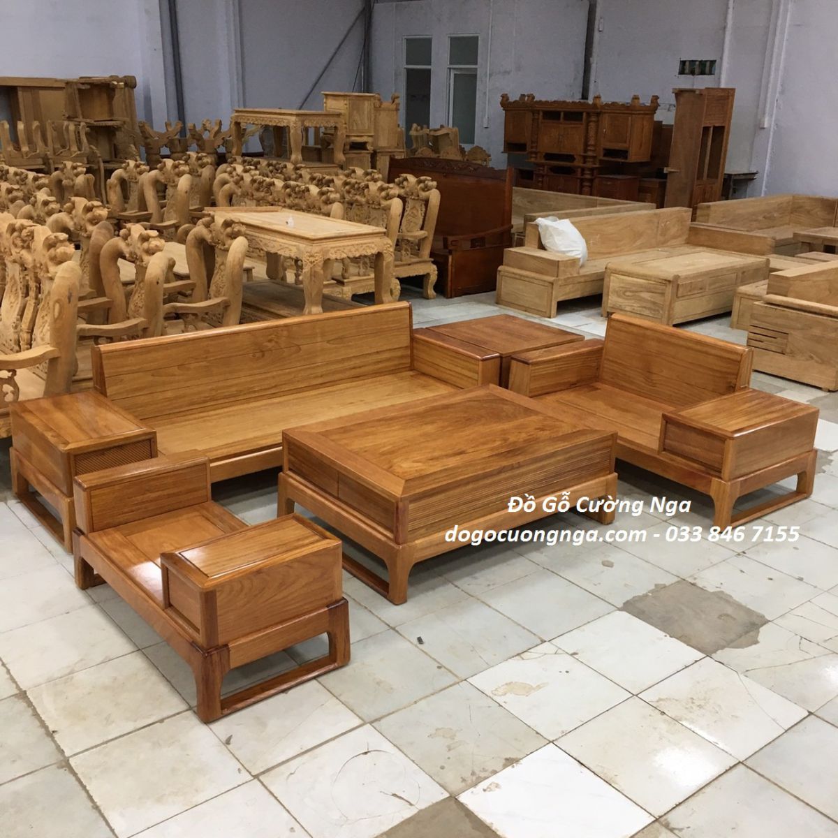 sofa gỗ gõ đỏ 