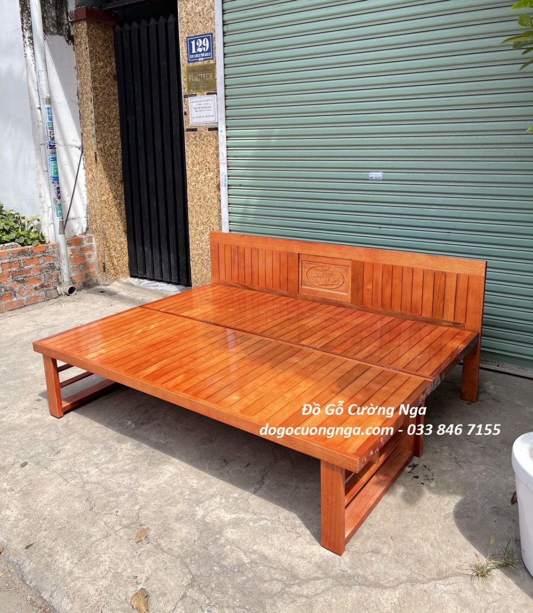 giường gấp gỗ sồi 