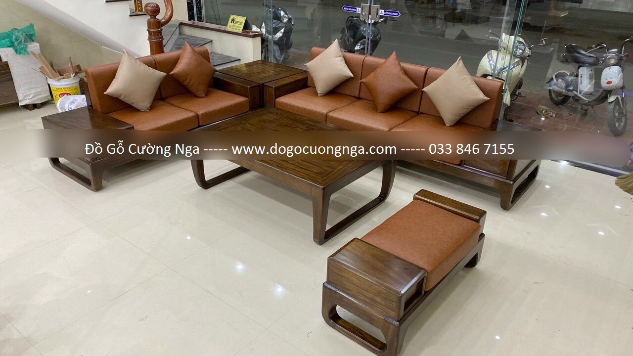 sofa gỗ sồi nga 