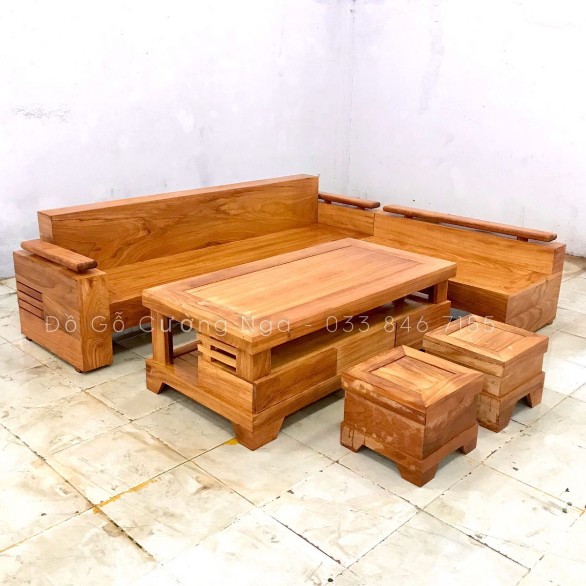 sofa gỗ gõ đỏ 