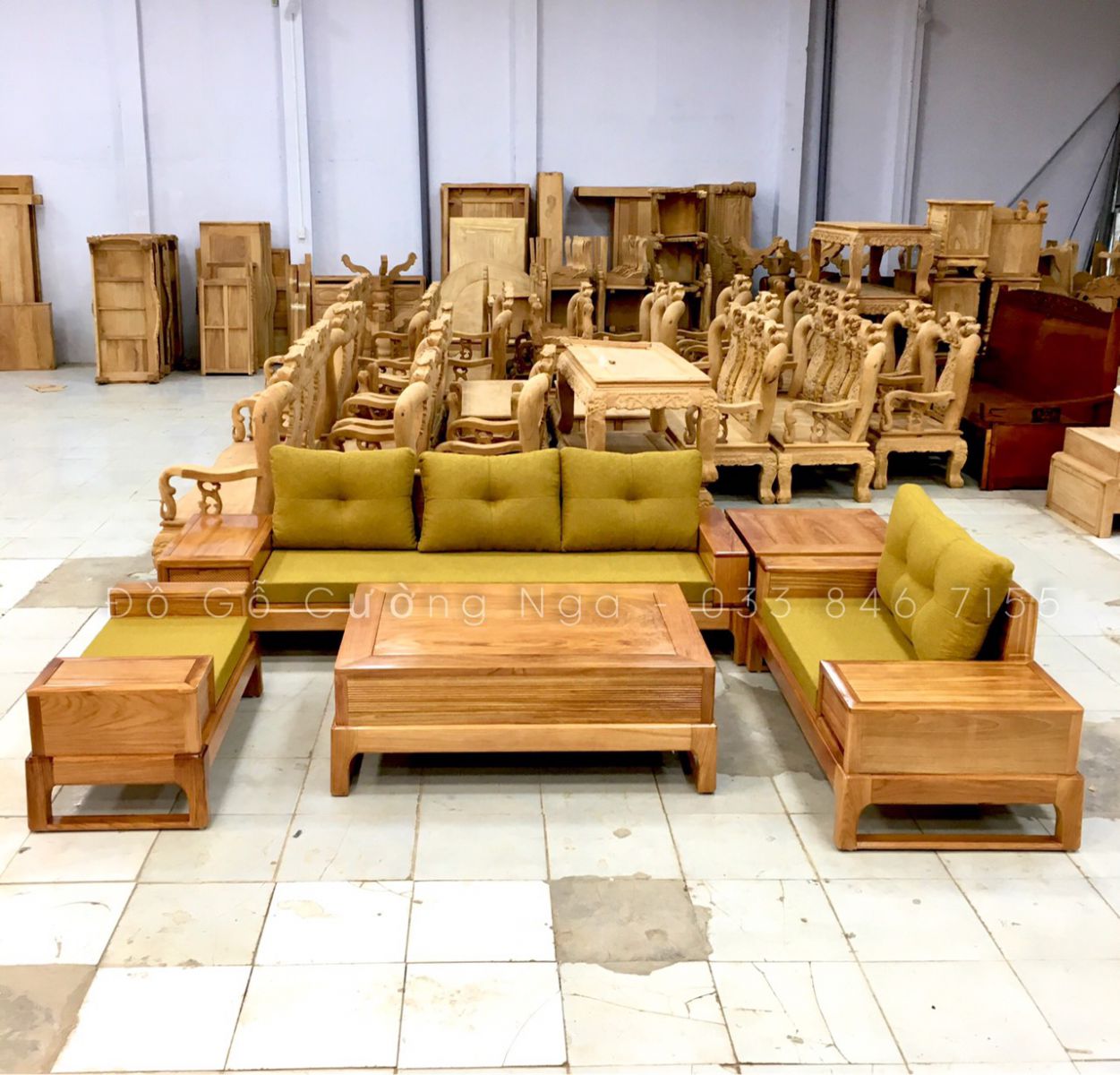 sofa gỗ gõ đỏ
