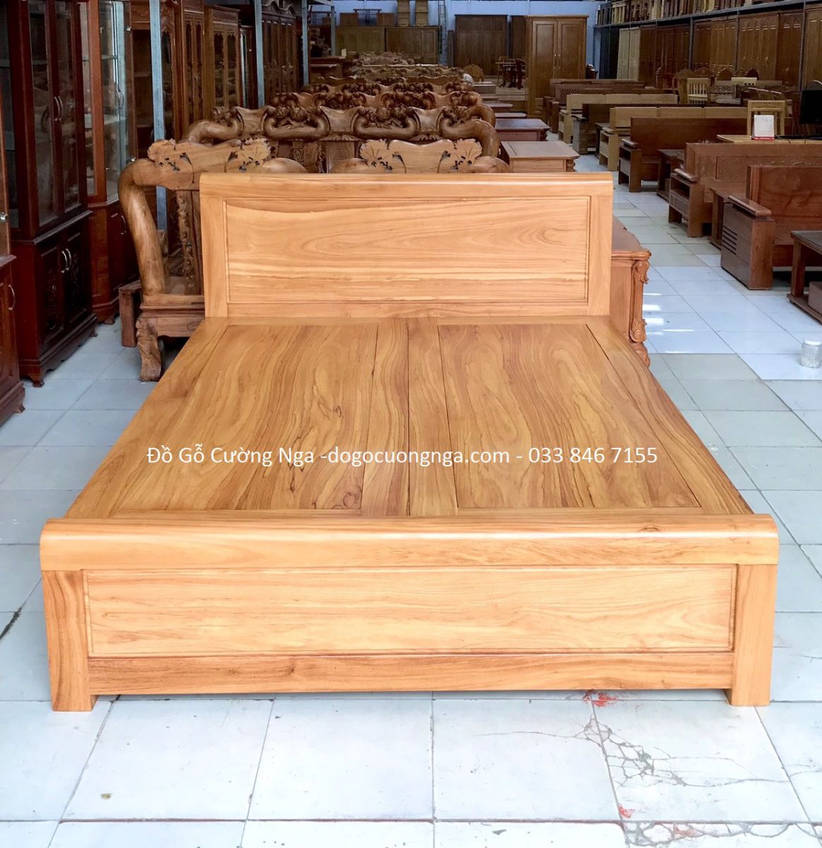 giường gỗ gõ đỏ 