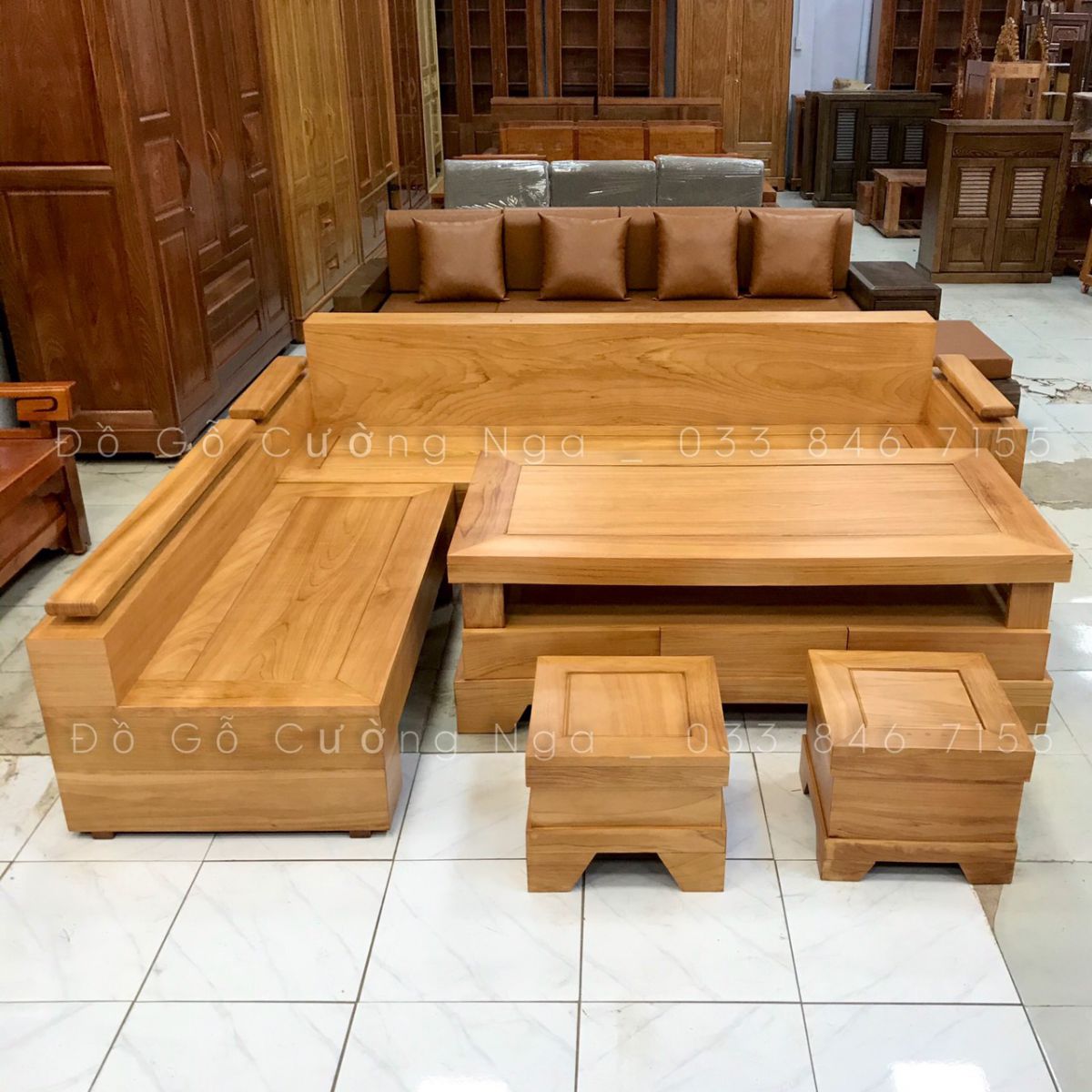 sofa gỗ gõ đỏ 