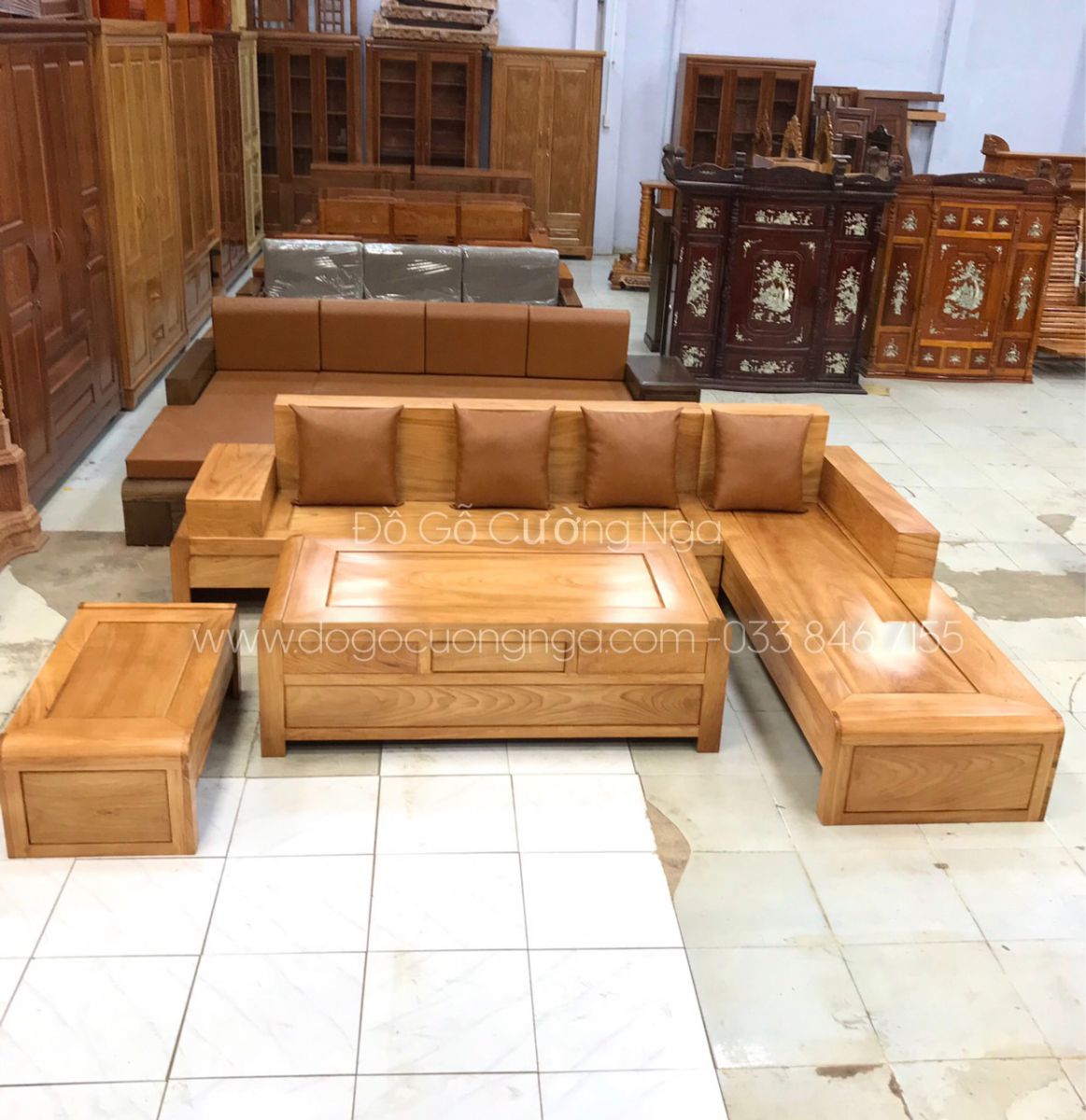 sofa gỗ gõ đỏ 