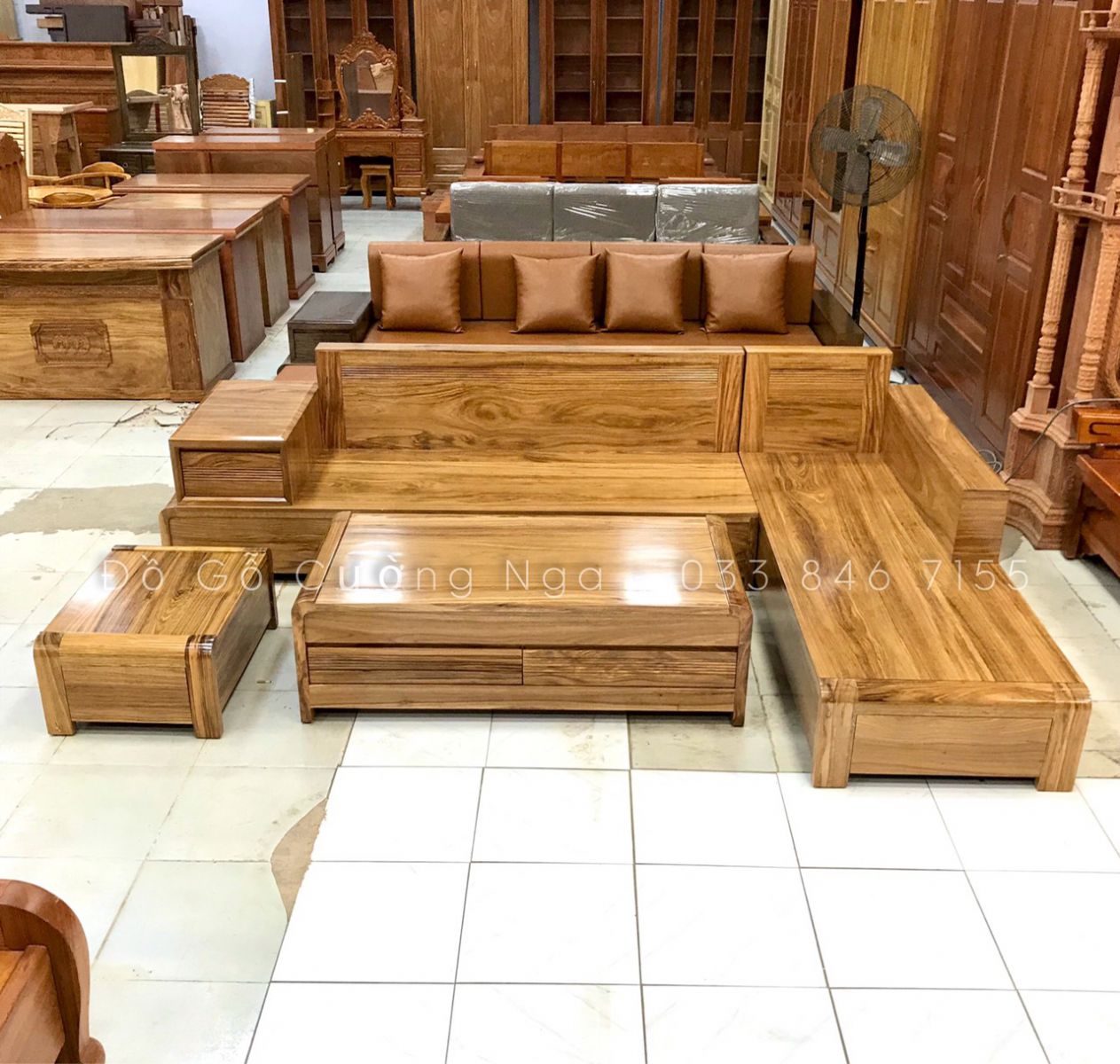 sofa gỗ hương xám 