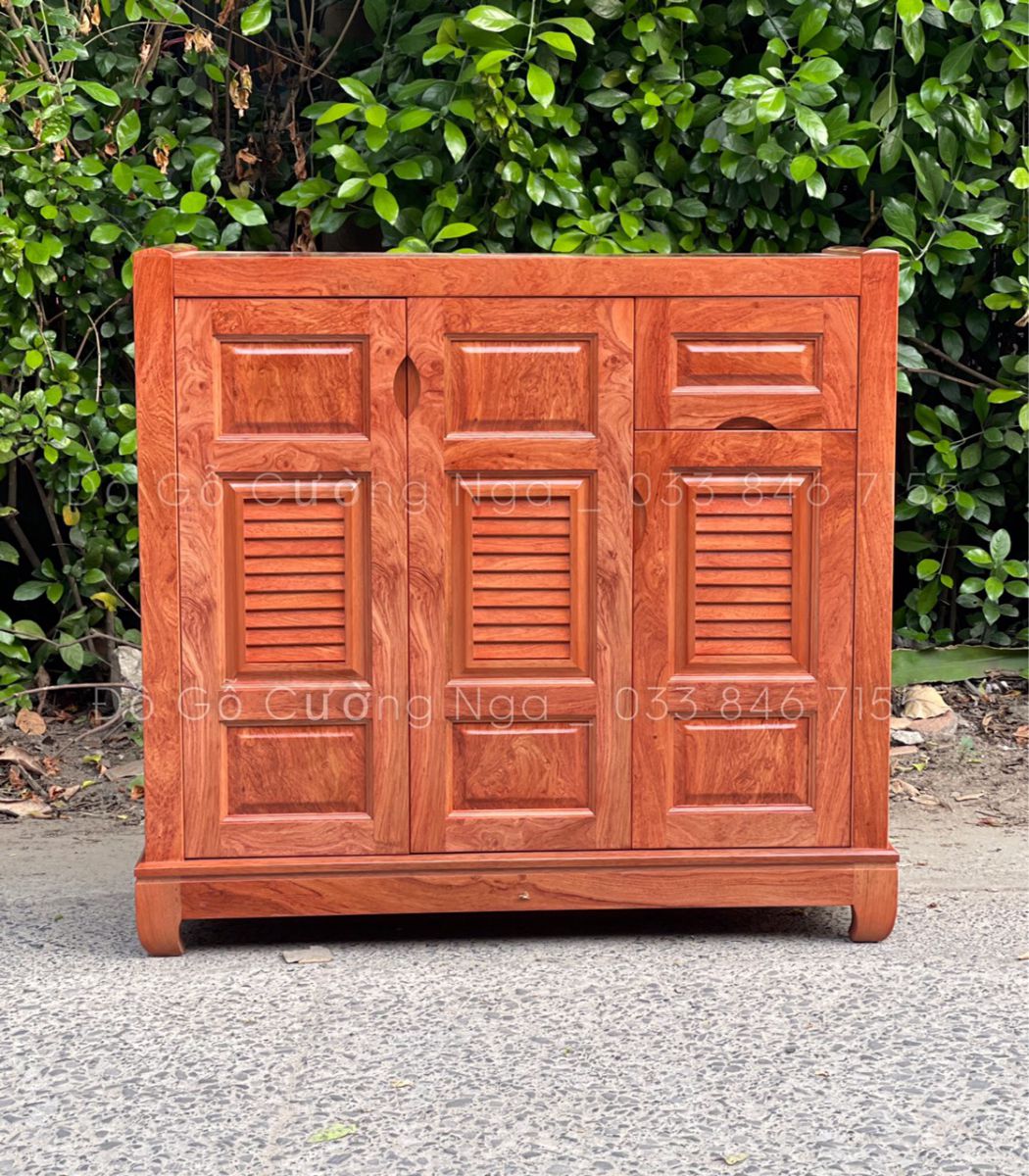 Tủ giày dép gỗ Hương Đá 3 cánh - 1m