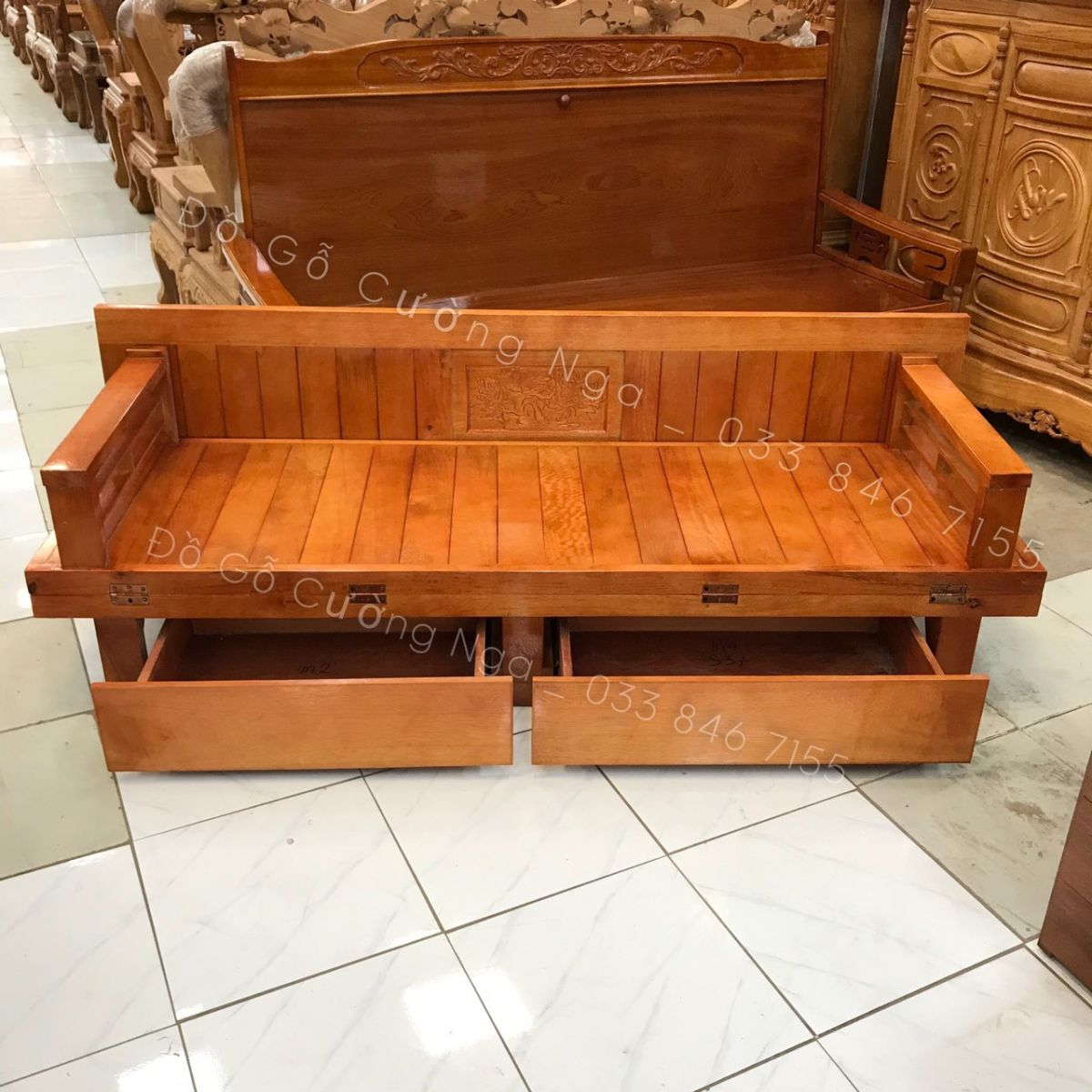giường gấp gỗ sồi 