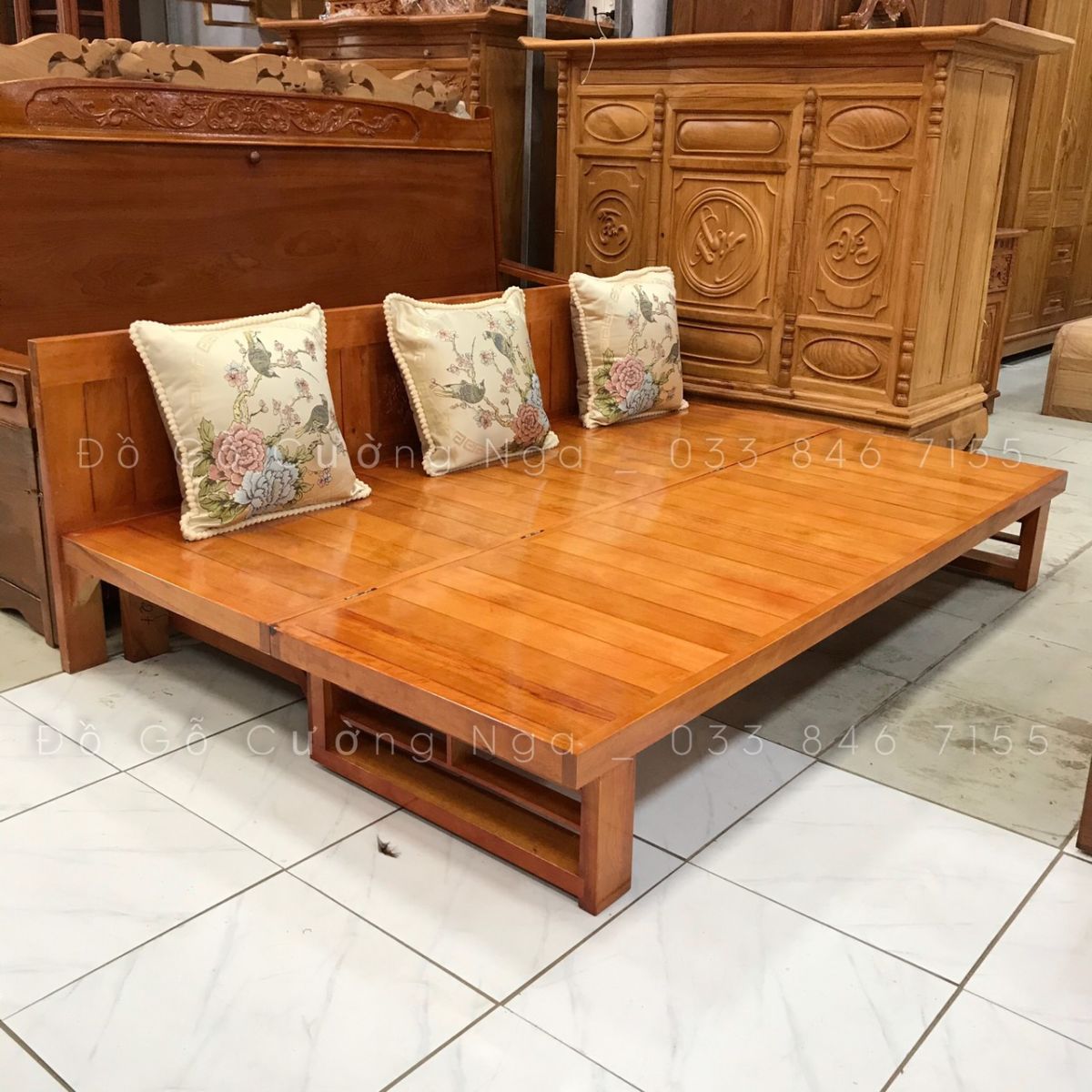 giường gấp gỗ sồi 