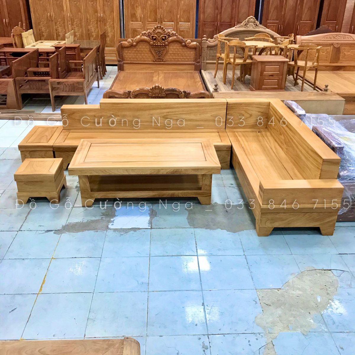 sofa gỗ gõ đỏ 