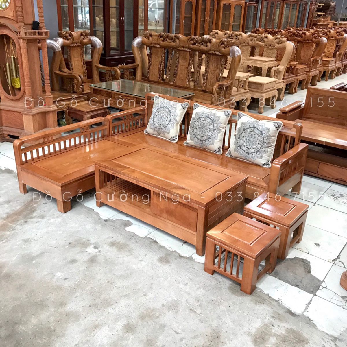 sofa gỗ sồi nga giá rẻ