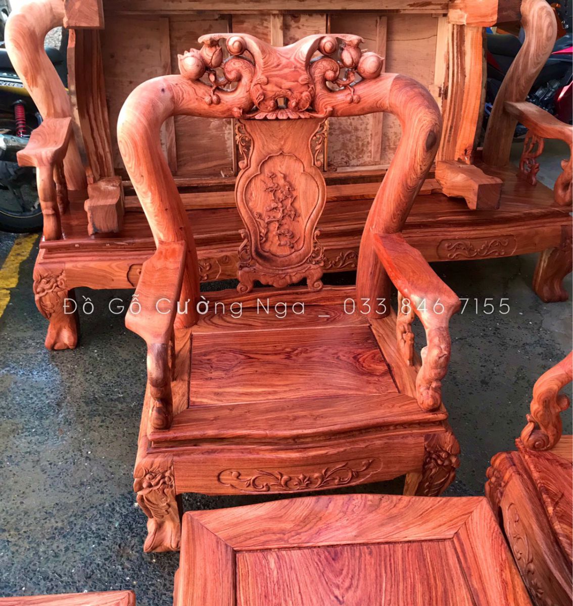 salon gỗ hương đá