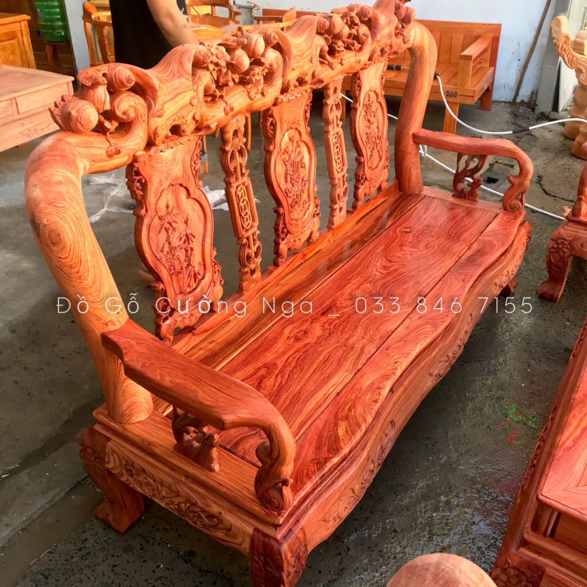 bộ salon gỗ hương đá