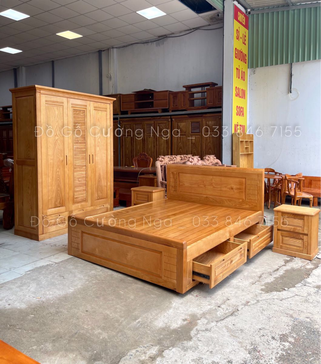 GIƯỜNG GỖ SỒI NGA 