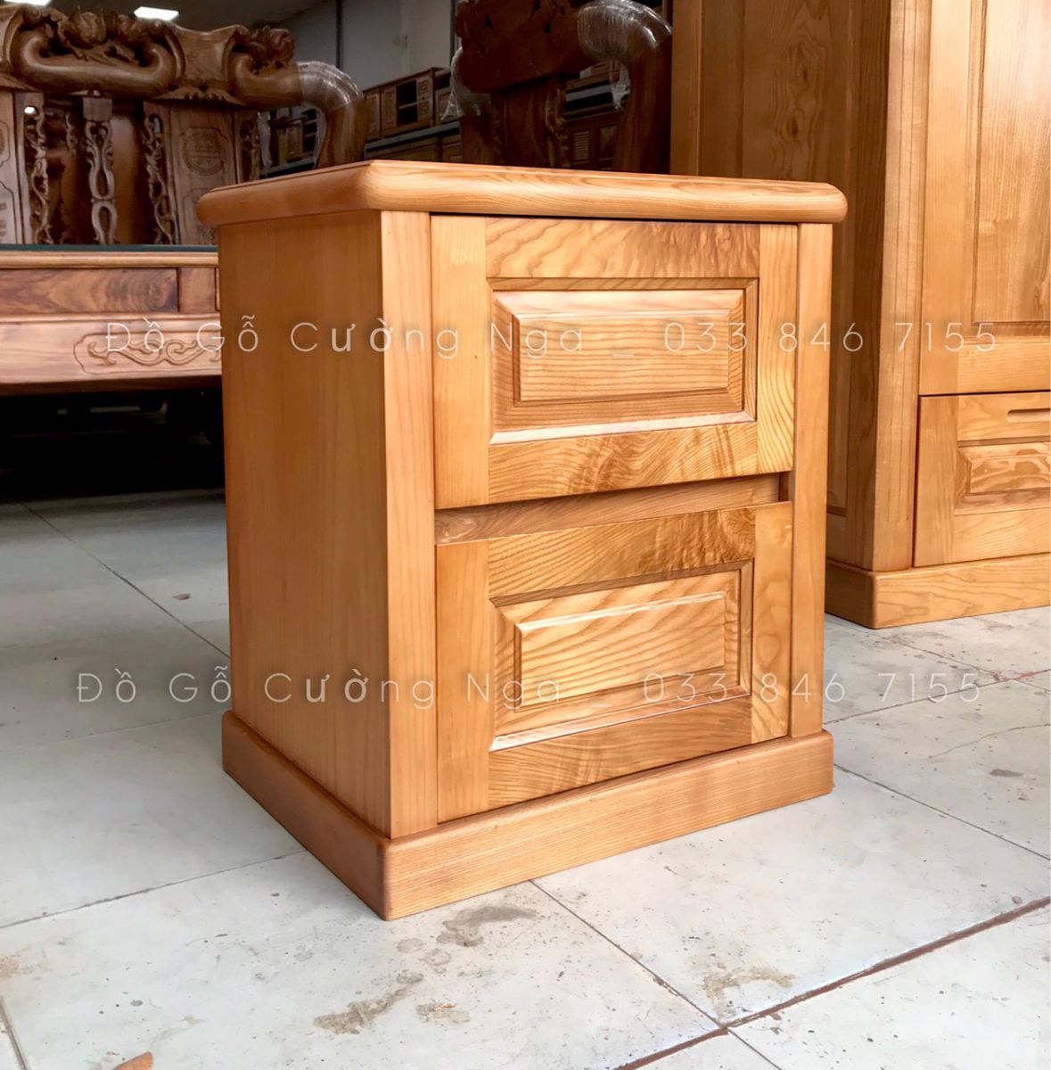 tủ đầu giường gỗ sồi nga 