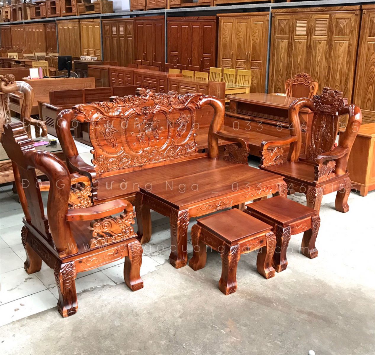 bộ salon gỗ hương đá 