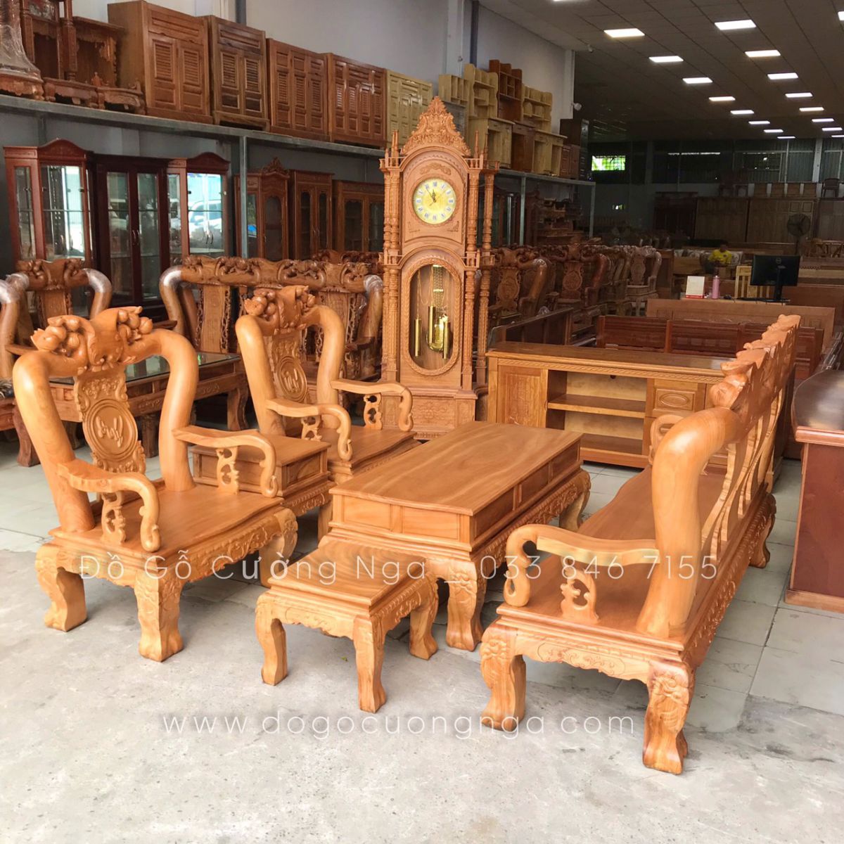 combo phòng khách gỗ gõ đỏ 