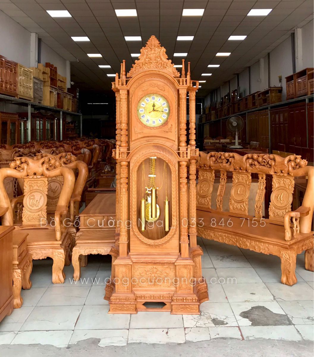 đồng hồ cây gỗ gõ đỏ 