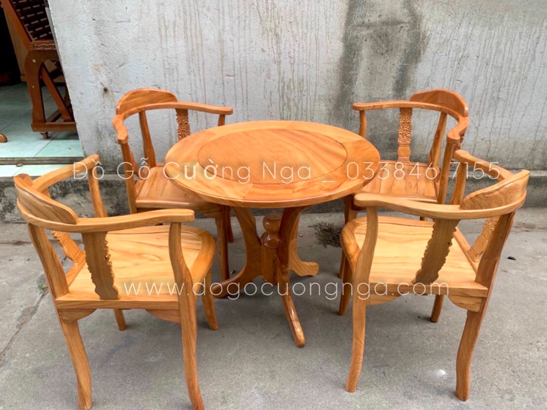 ban tra go go dỏ 4 ghe