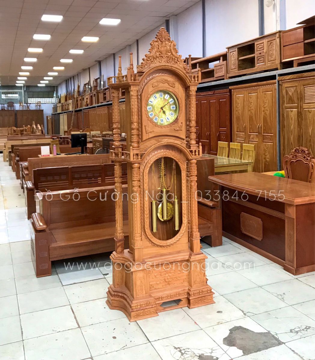 đồng hồ cây gỗ gõ đỏ 