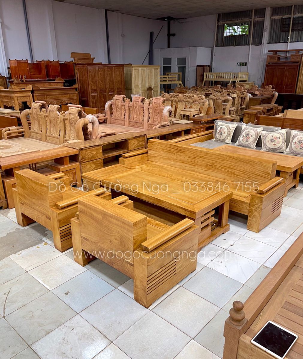 sofa gỗ gõ đỏ