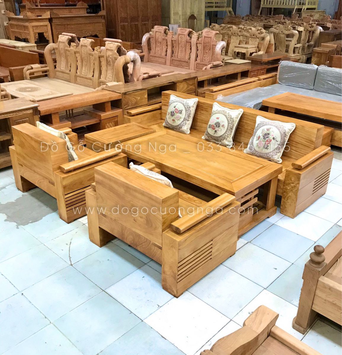sofa gỗ gõ đỏ 