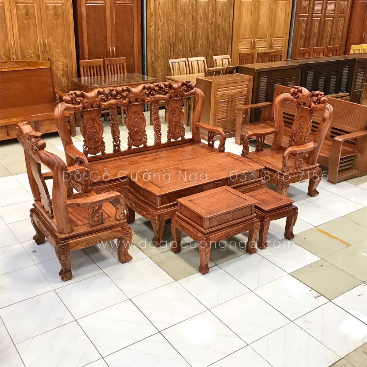 salon gỗ hương đá 