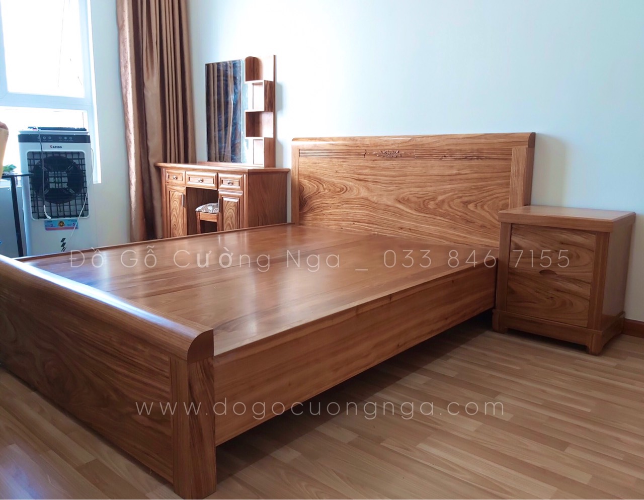 giường gõ hương xám 