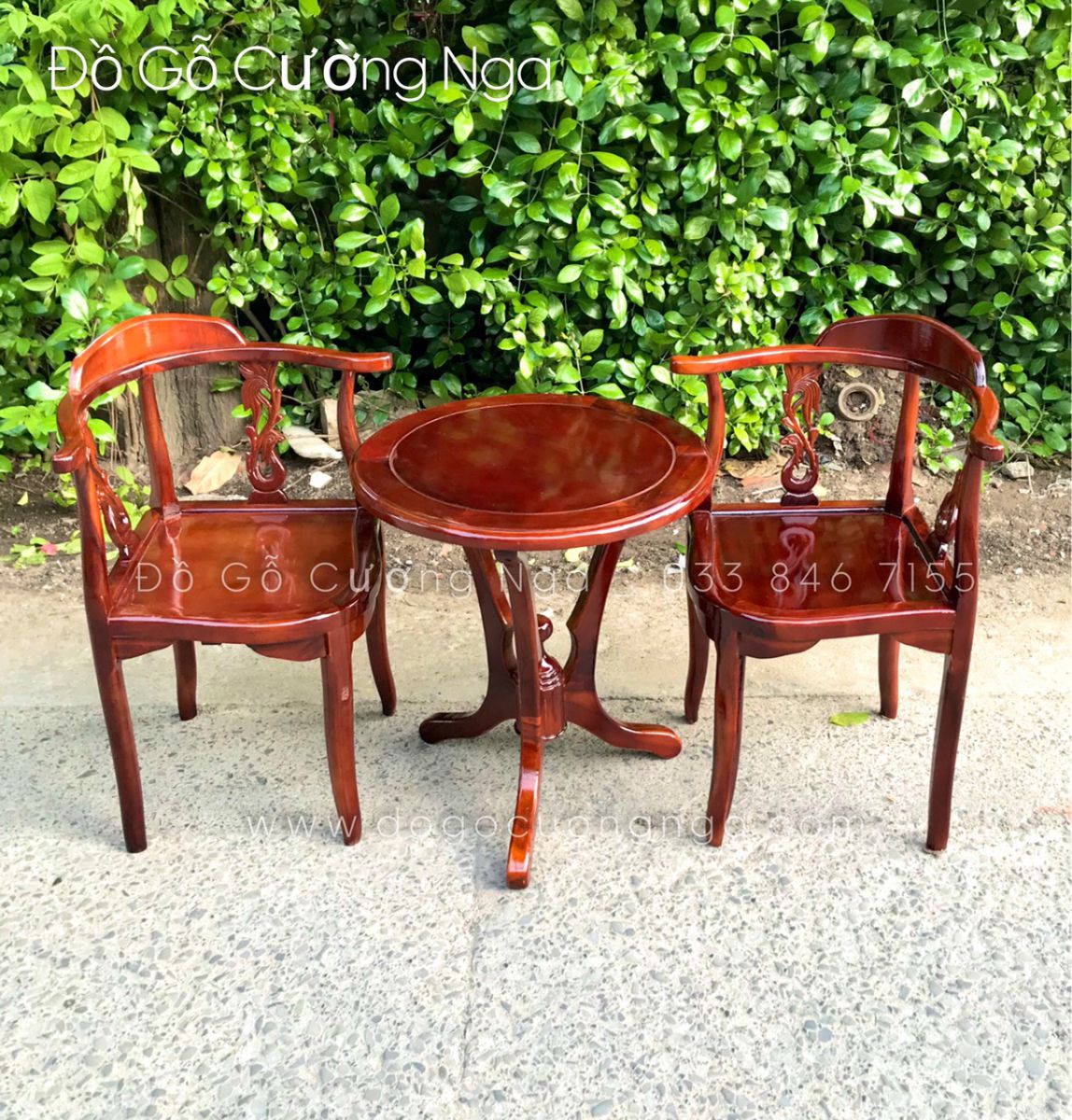 Bộ bàn trà gỗ tràm 2 ghế giá rẻ 