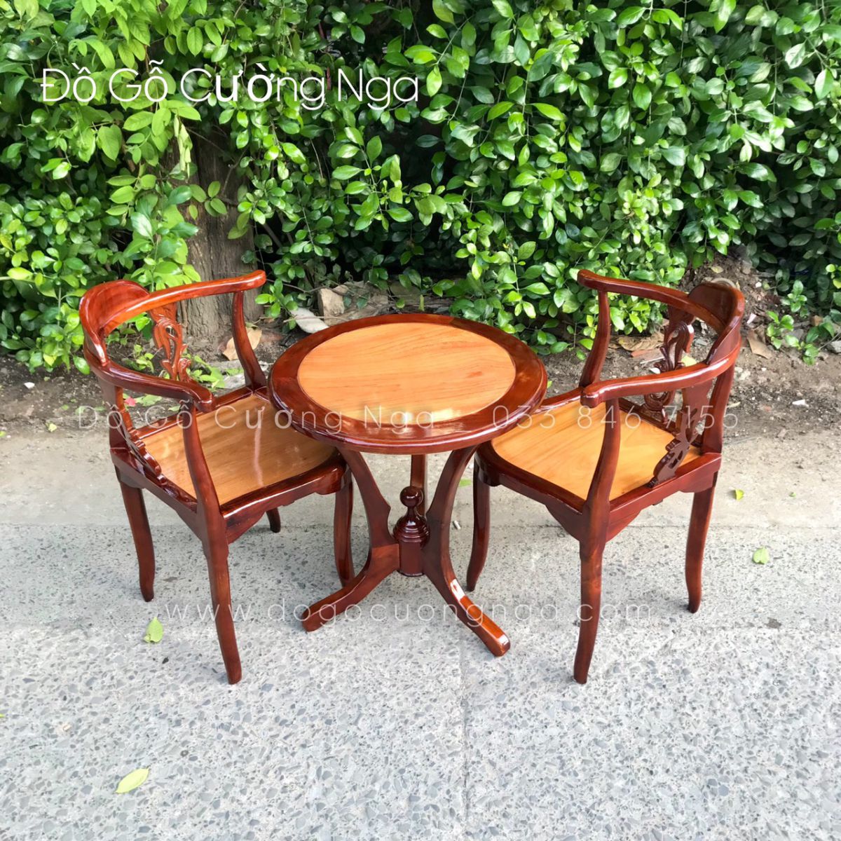 Bộ bàn trà gỗ tràm 2 ghế
