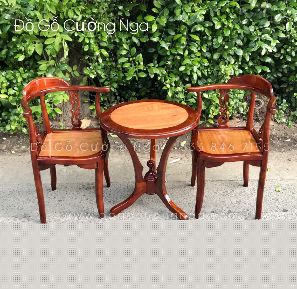 Bộ bàn trà gỗ tràm 2 ghế