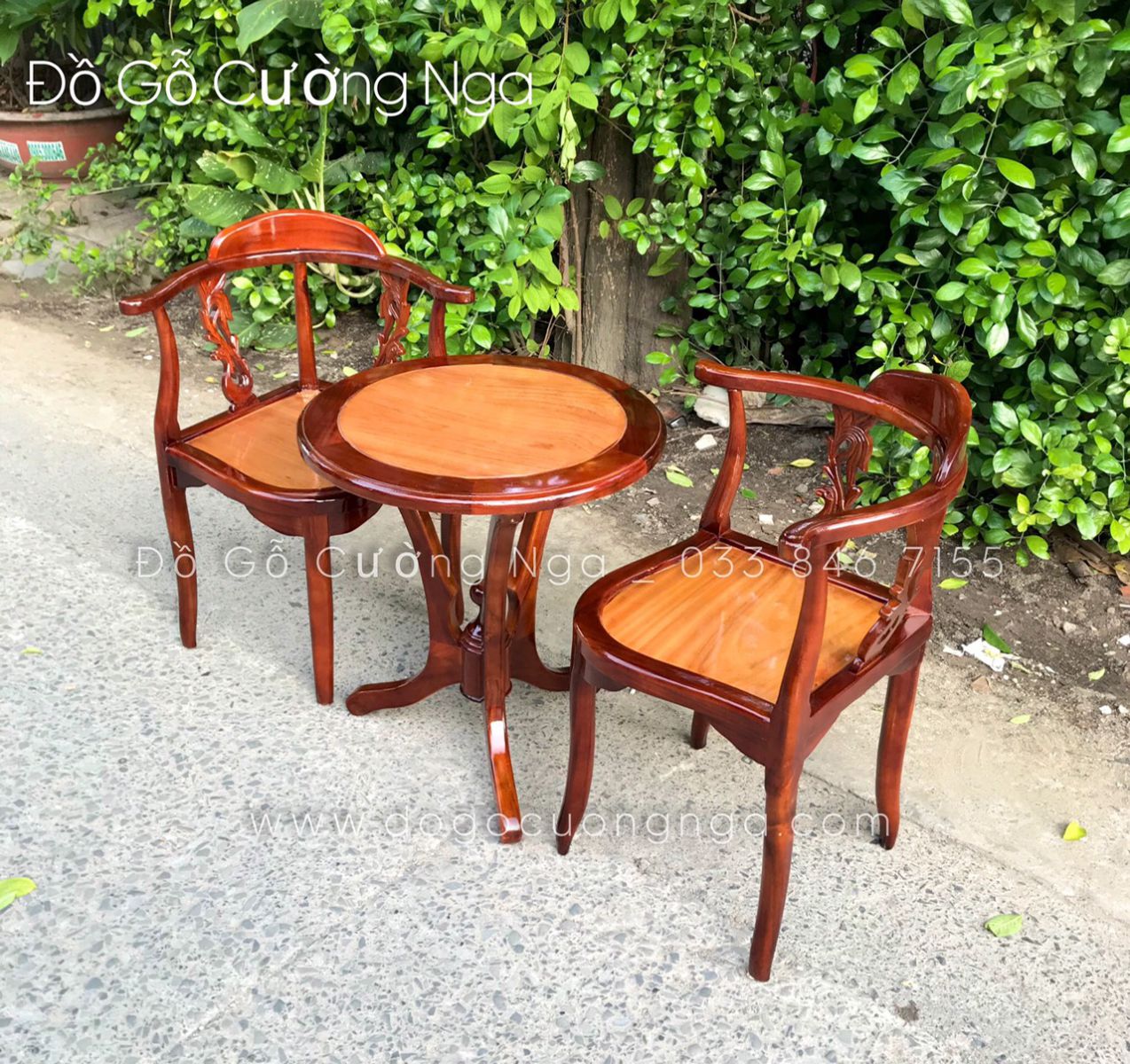 Bộ bàn trà gỗ tràm 2 ghế