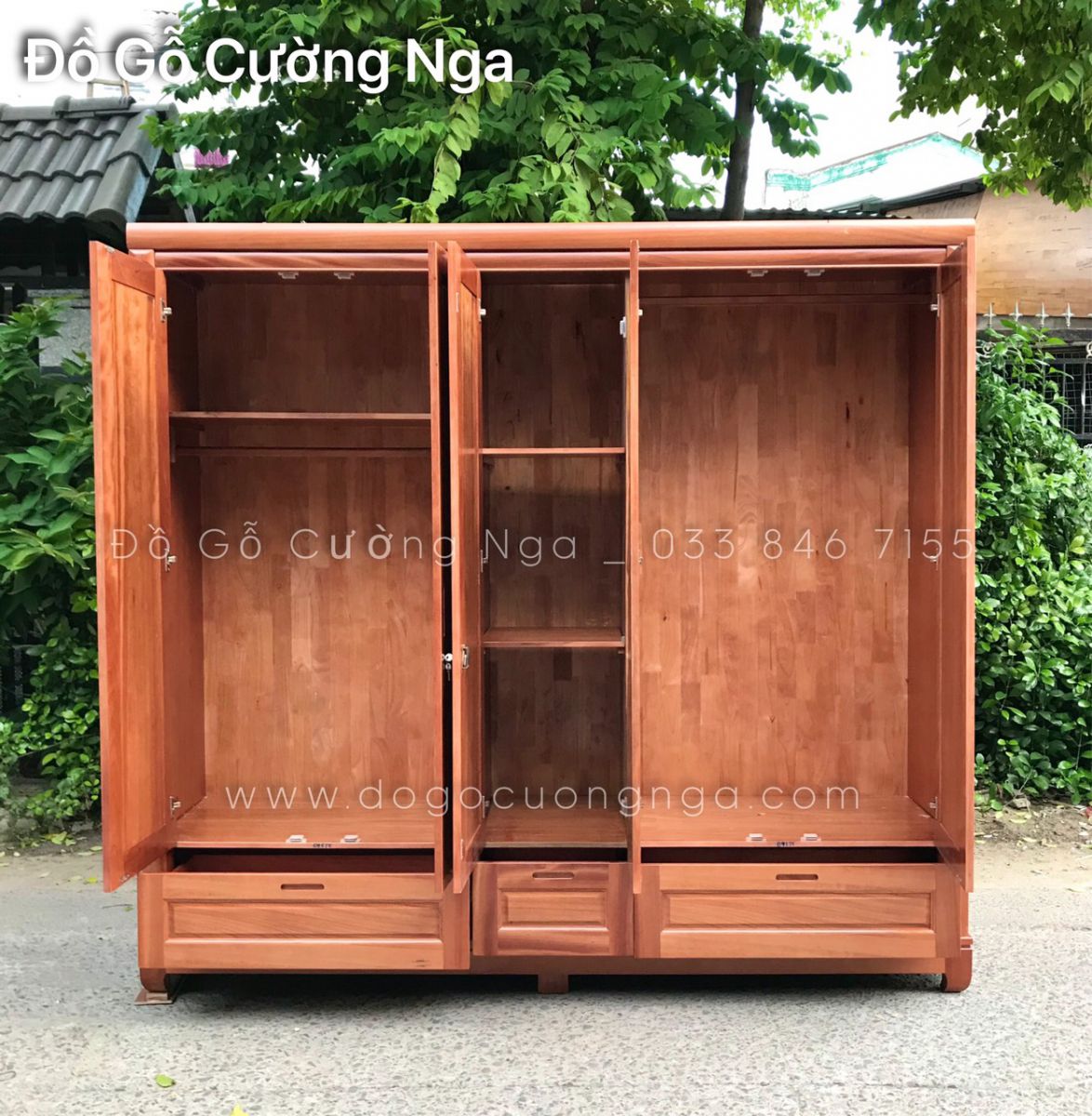 tủ quần áo gỗ xoan đào 