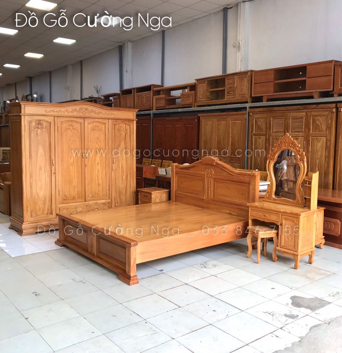 Bộ combo phòng ngủ gỗ Gõ Đỏ 365.1