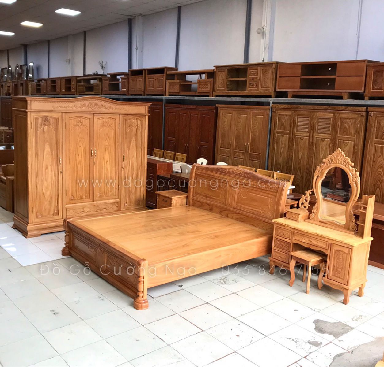 Bộ combo phòng ngủ gỗ Gõ Đỏ 37.2