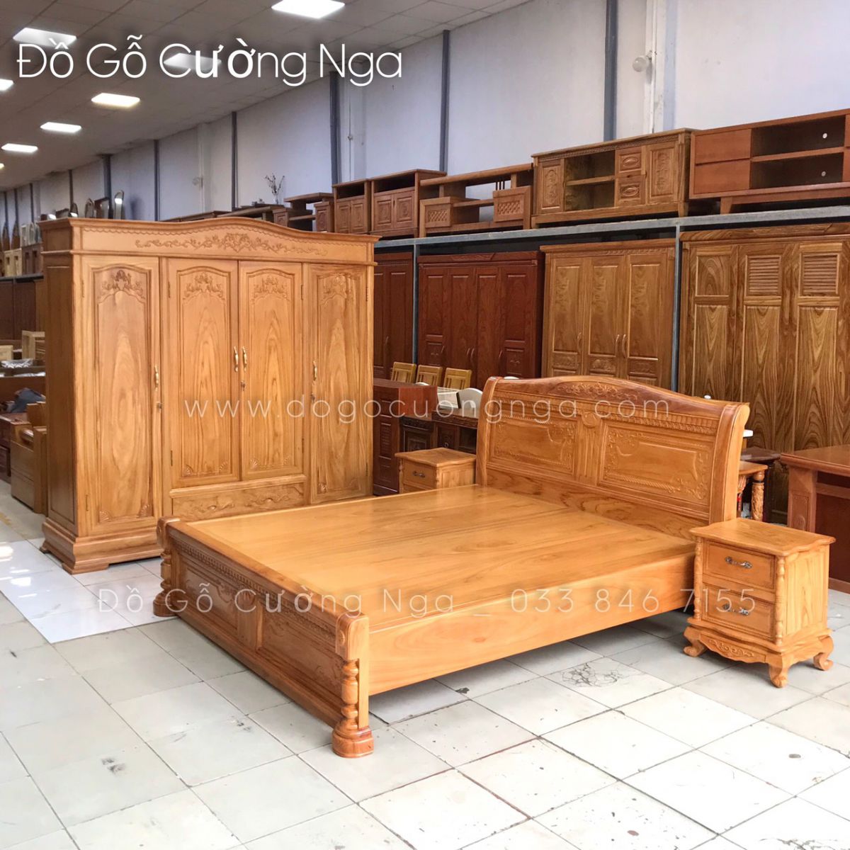 Bộ combo phòng ngủ gỗ Gõ Đỏ 34.2