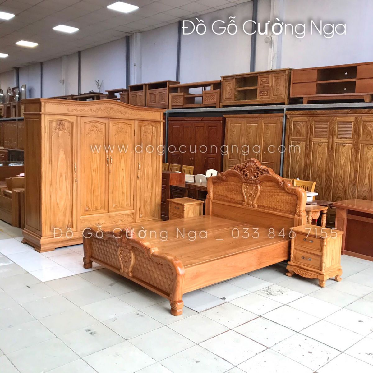 Bộ combo phòng ngủ gỗ Gõ Đỏ 38.1