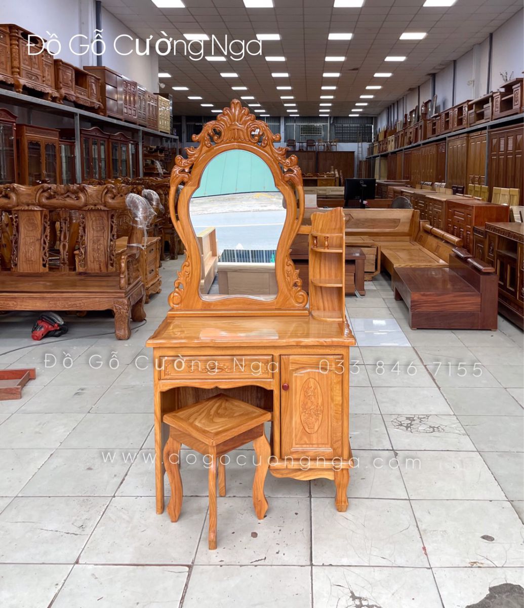 bàn trang điểm gỗ gõ đỏ cao cấp 