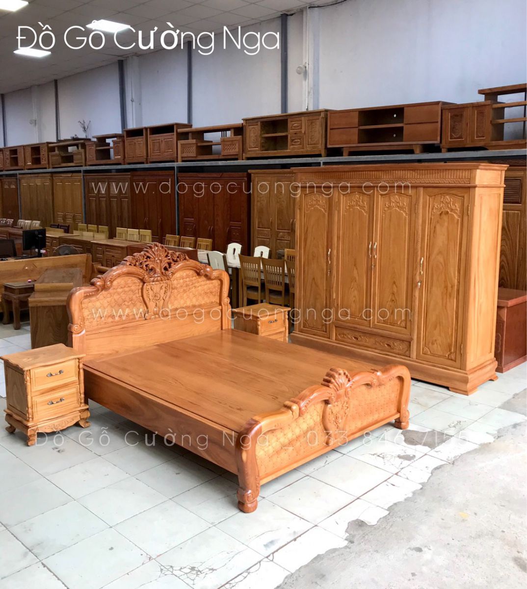 Bộ combo phòng ngủ gỗ Gõ Đỏ 38.2