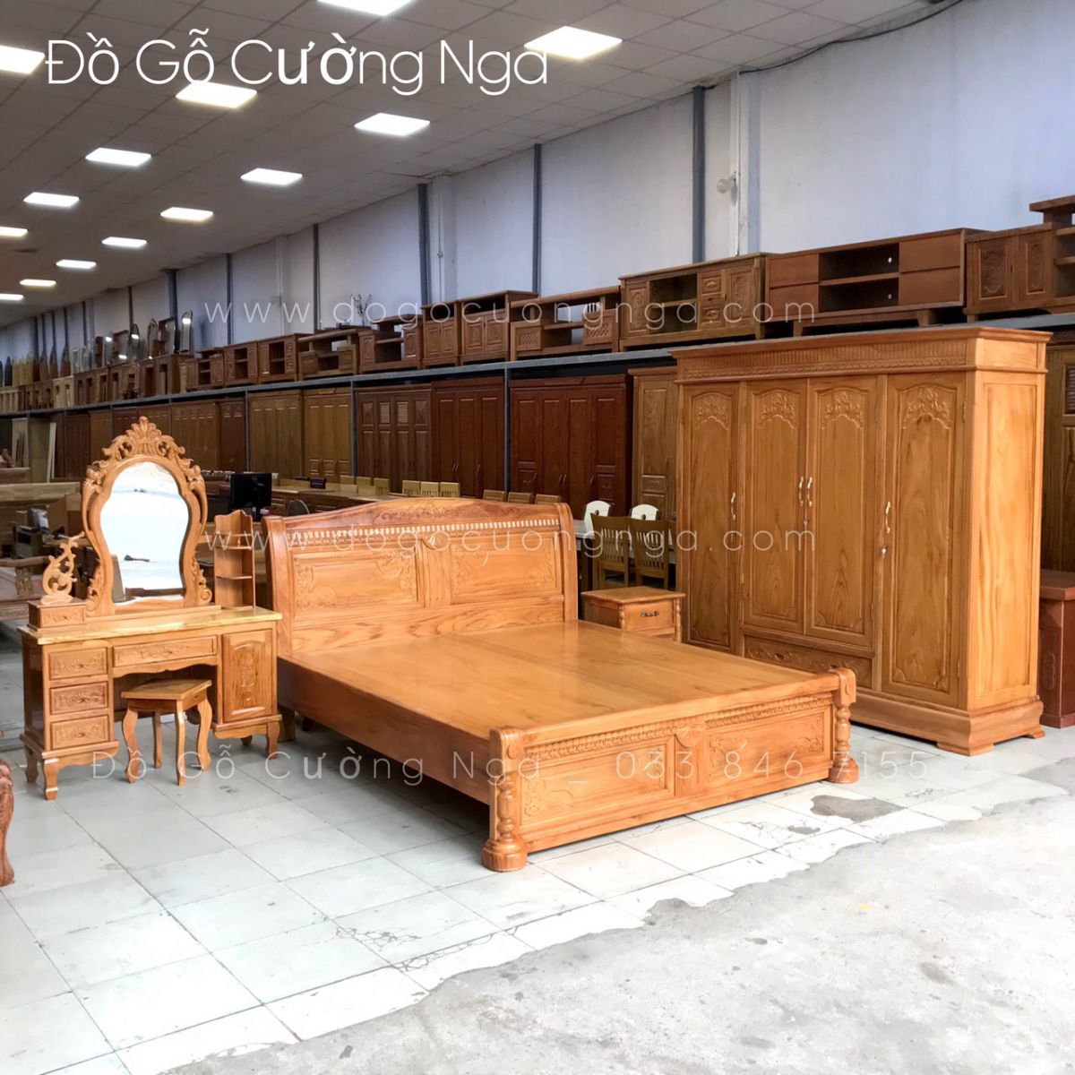 Gỗ gõ đỏ đóng giường ngủ bền đẹp, sang trọng