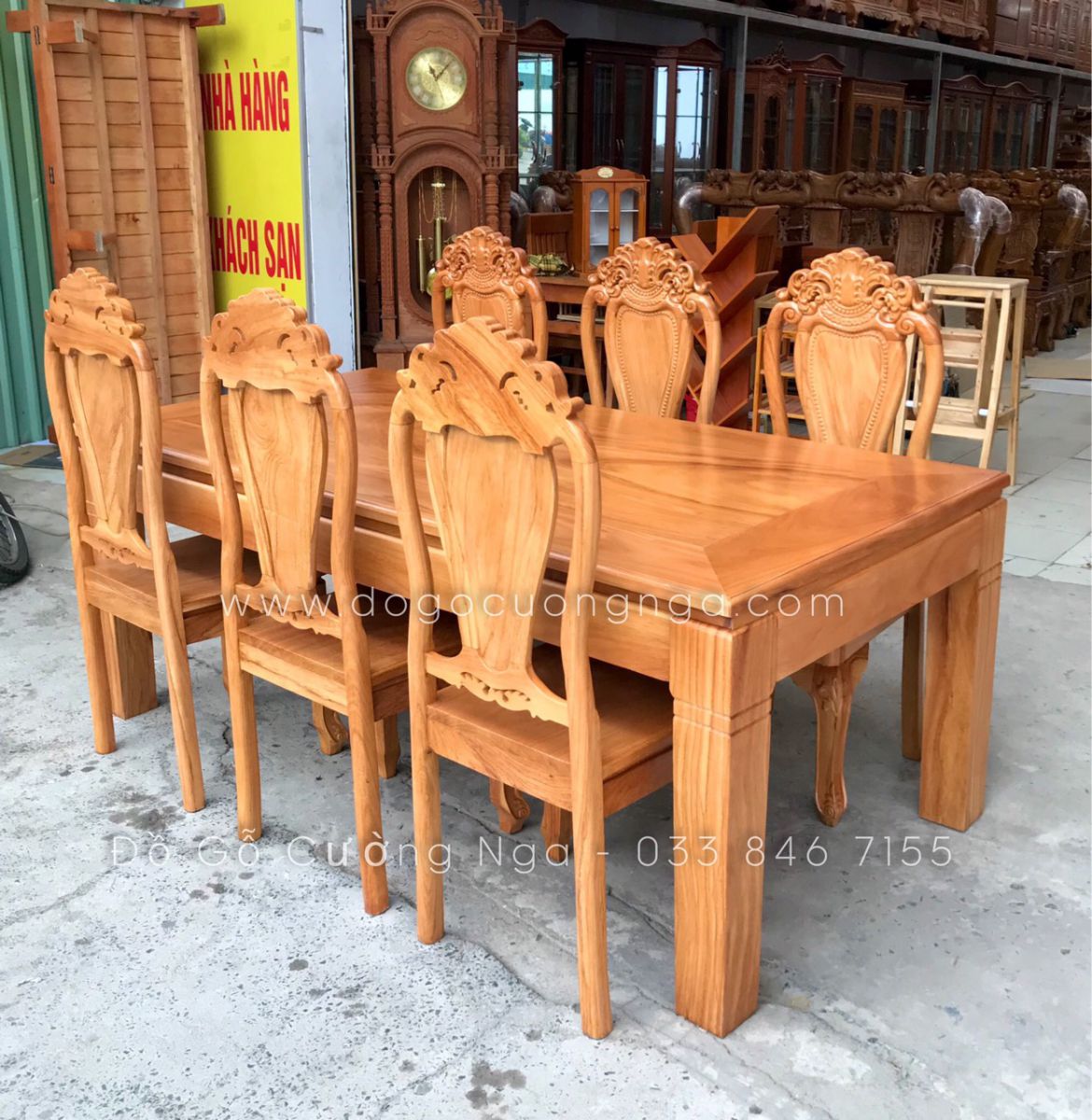 bộ bàn ăn 6 ghế gỗ gõ đỏ 