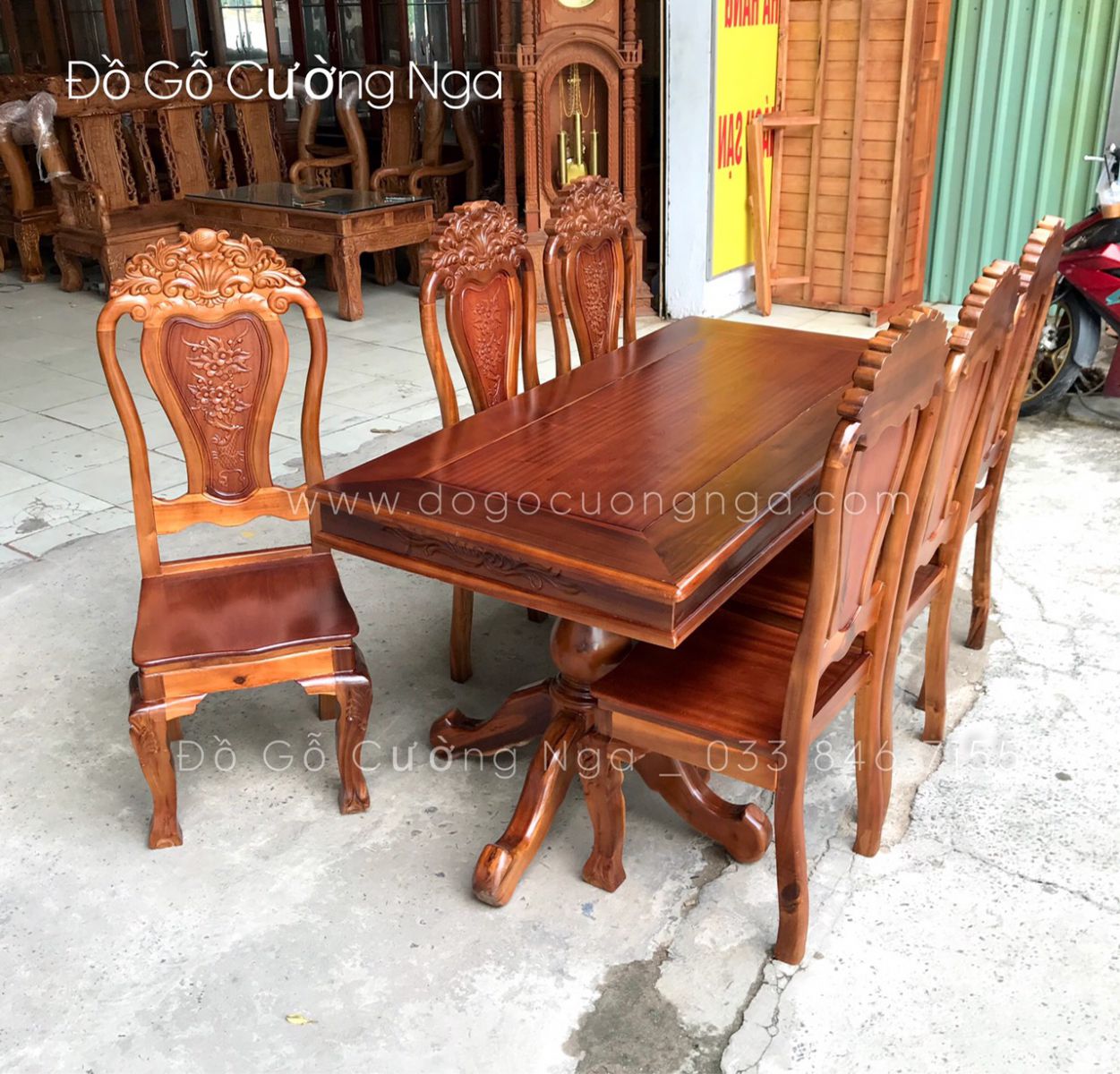 bàn ăn gỗ tràm giá rẻ 