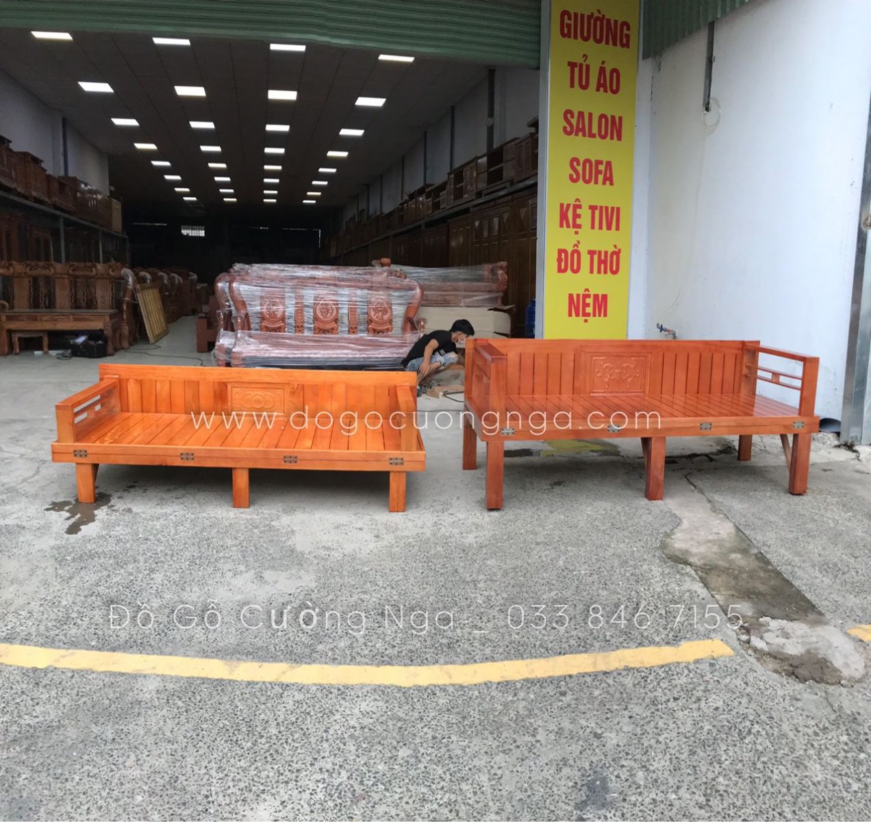 giường gấp gỗ sồi chan cao