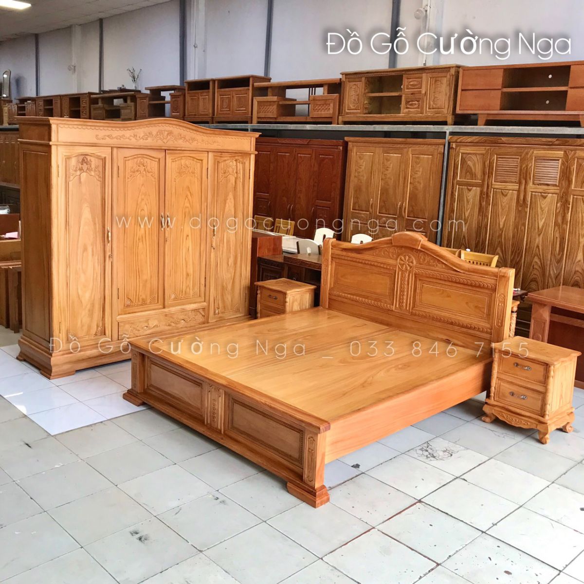 Bộ combo phòng ngủ gỗ Gõ Đỏ 34.1