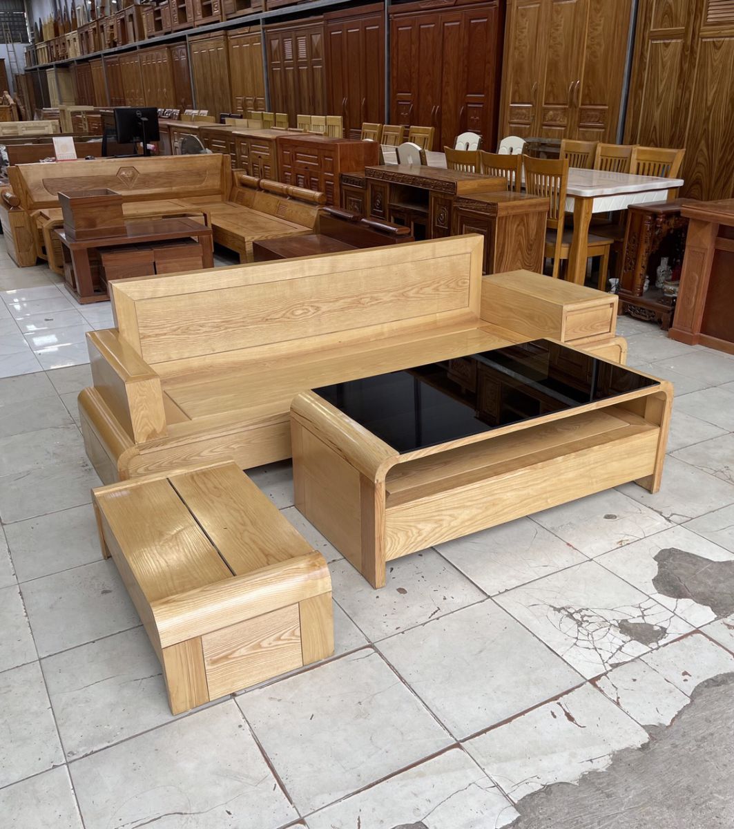 sofa gỗ sồi nga đẹp 