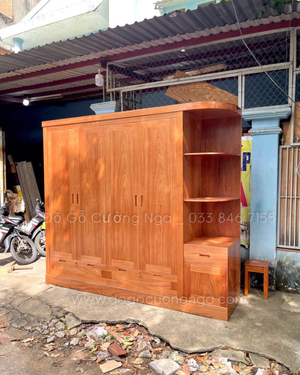 tủ áo gỗ xoan đào đẹp 