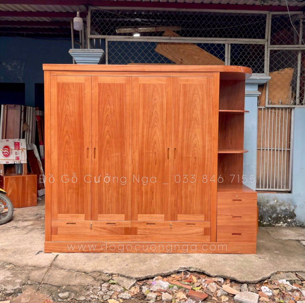 tủ áo gỗ xoan đào hiện đại 