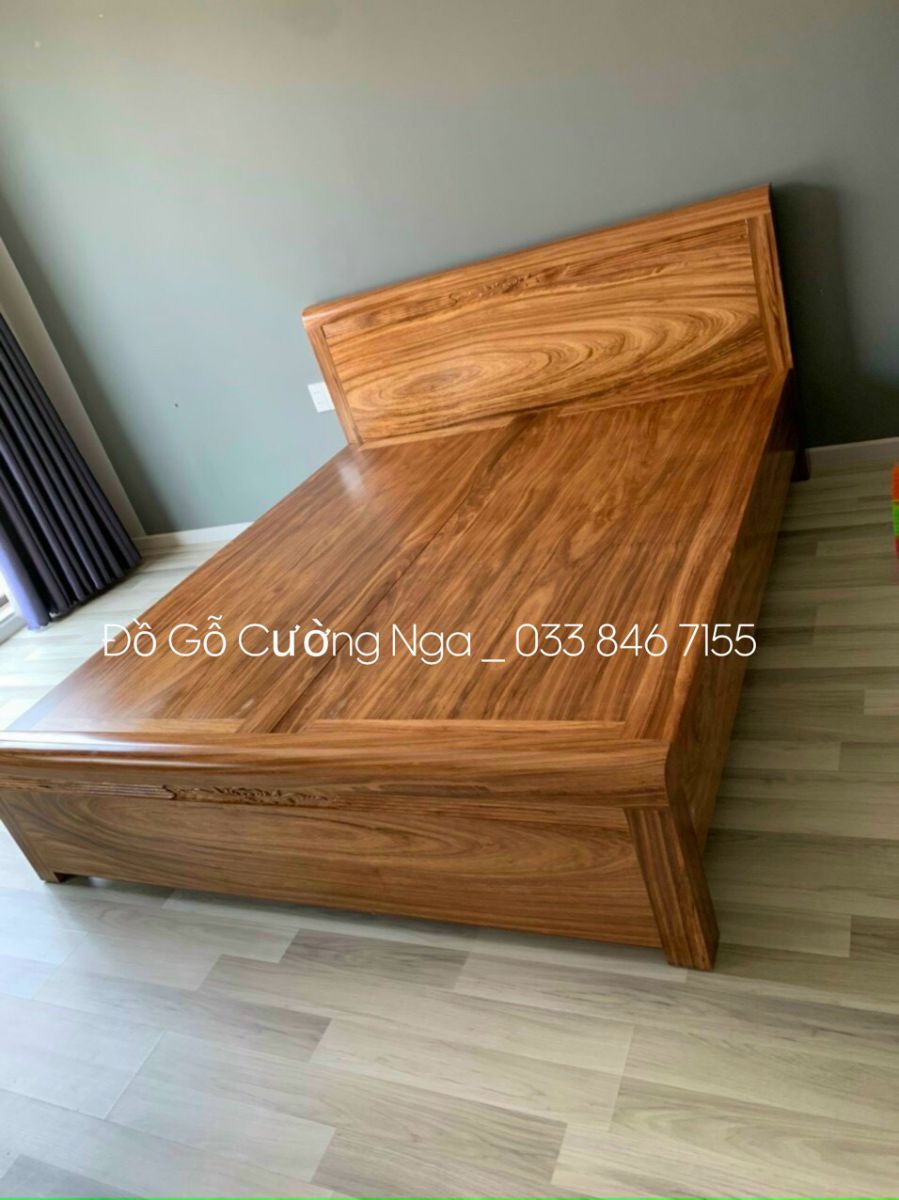 giường gỗ hương xám 1m6x2m 