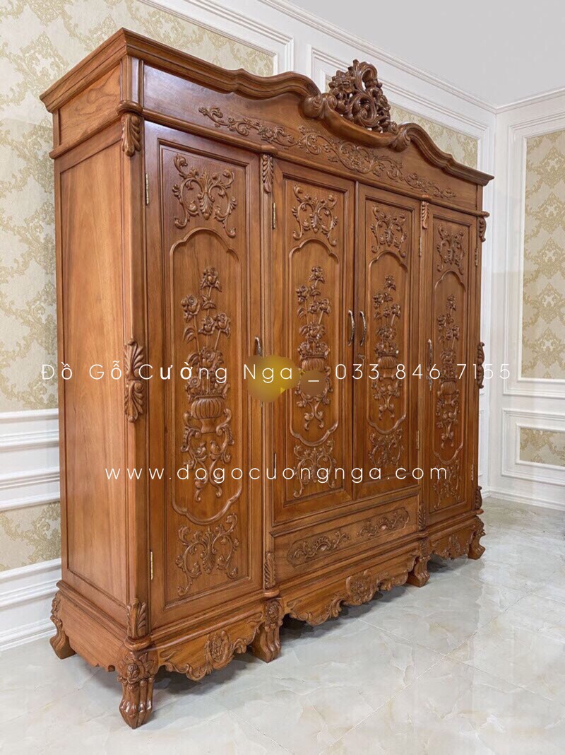 TỦ ÁO GỖ GÕ ĐỎ CAO CẤP 