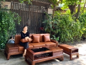 Mẫu Bàn Ghế Phòng Khách Sofa Gỗ Sồi Nga 1 Văng Dành Cho Phòng Khách Nhỏ 